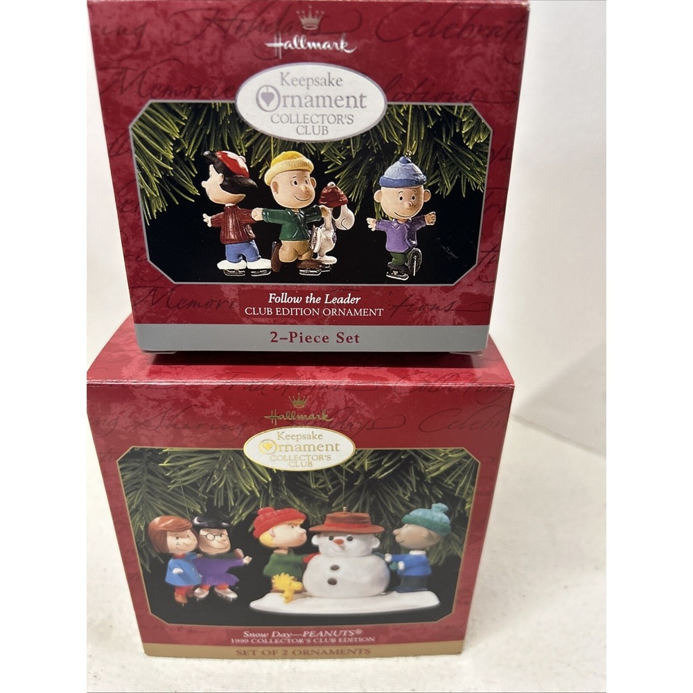 Hallmark Ornaments FOLLOW THE LEADER 1998 SNOW DAY PEANUTS 1999 Collectors Club - Picture 2 of 10